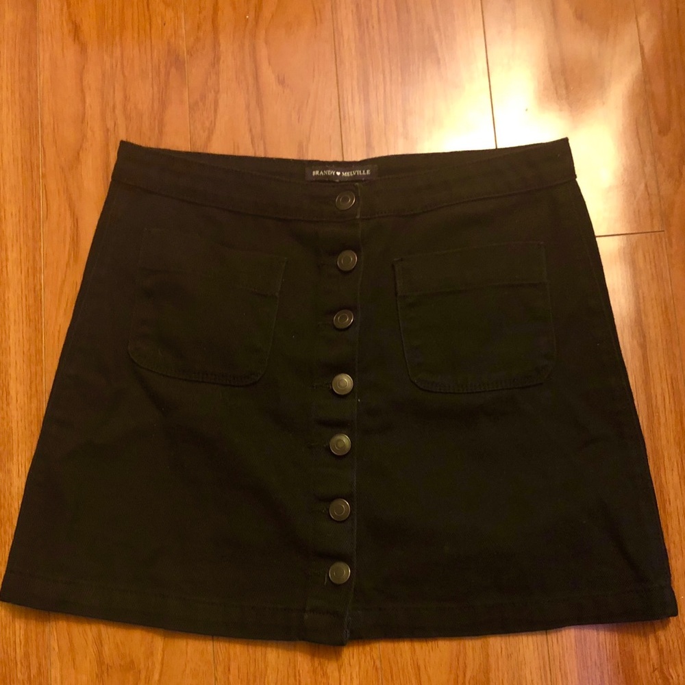 Button up black mini skirt